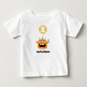 Monster Cuptårta Balloon 1:a födelsedag T-Shirt