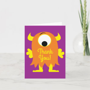 Monster Cute Funny 1:a födelsedag Party Theme Kort