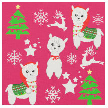 Mönster Cute Girly Llama Snöflingor Julafton