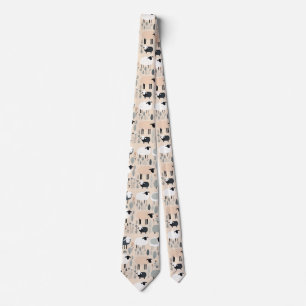 Mönster Cute Sheep Pastel Beige Färg Minimal Slips