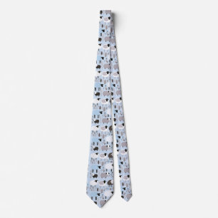 Mönster Cute Sheep Pastel Blue Färg Minimal Slips