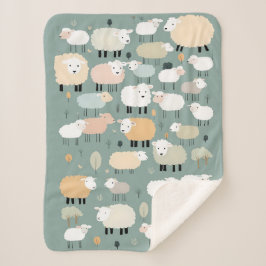 Mönster Cute Sheep Pastel Färg Minimal