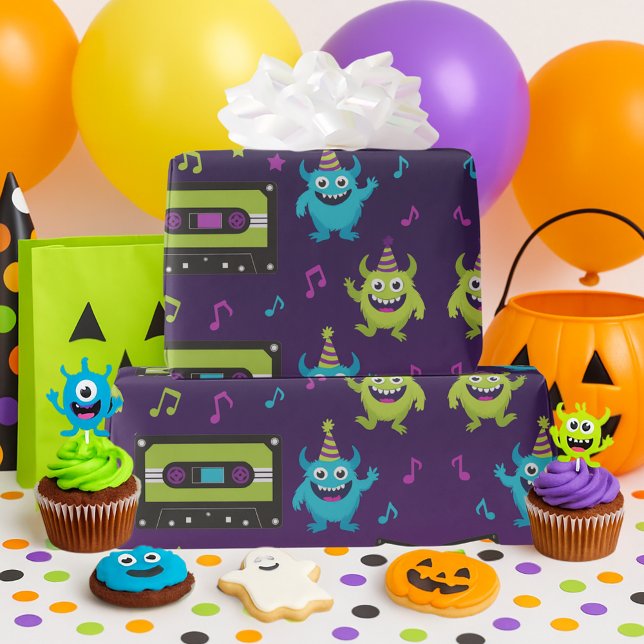Monster Dance Party Birthday Presentpapper (Skapare uppladdad)