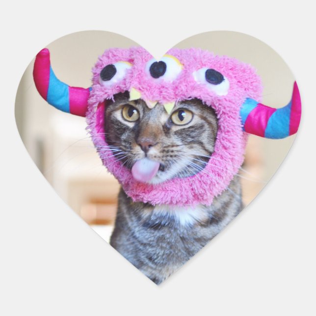 Monster Derp Sticker Hjärtformat Klistermärke (Framsida)