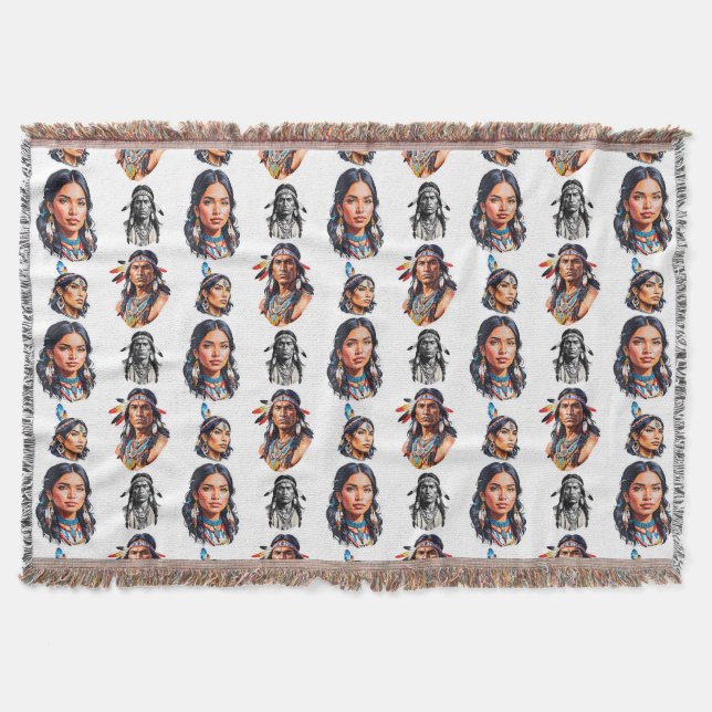 Mönster-design för den inhemska Indian-stammen Filt (Framsidan)
