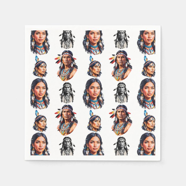 Mönster-design för den inhemska Indian-stammen Pappersservett (Framsidan)