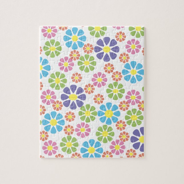 Mönster-design för färgstarka blommigtar pussel (Vertikal)