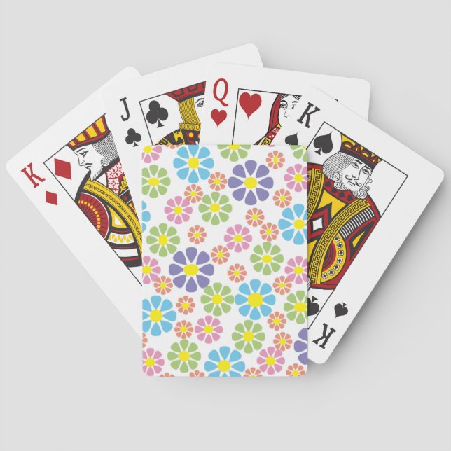 Mönster-design för färgstarka blommigtar spel kort (Baksidan)