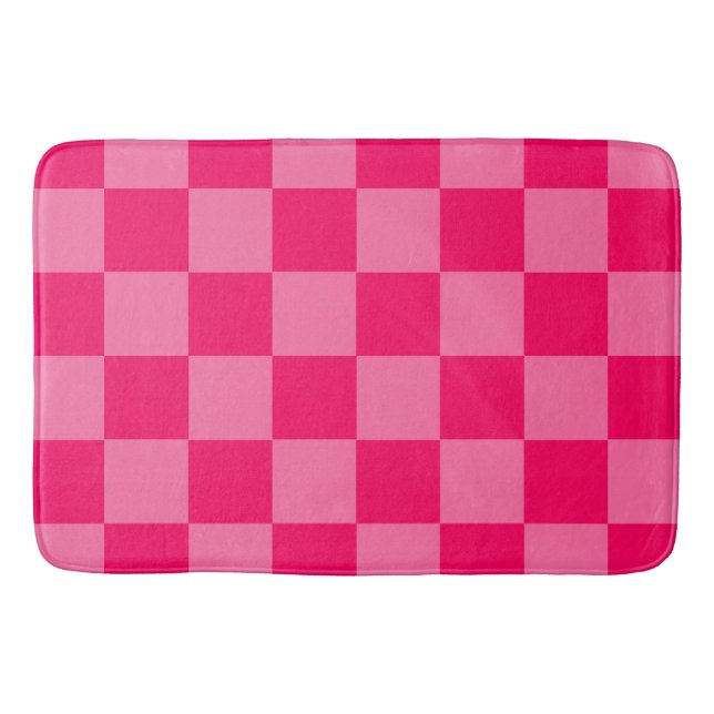 Mönster design för Light and Shock rosa Checker Badrumsmatta (Framsidan)