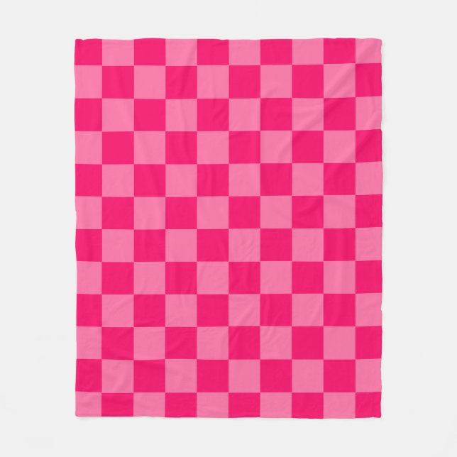 Mönster design för Light and Shock rosa Checker Fleecefilt (Framsidan)