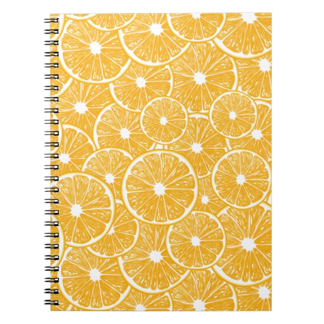 mönster-design för orange segment anteckningsbok med spiral (Framsidan)