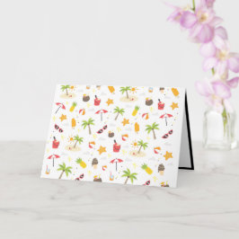Mönster-design för tropisk sommarklocka kort