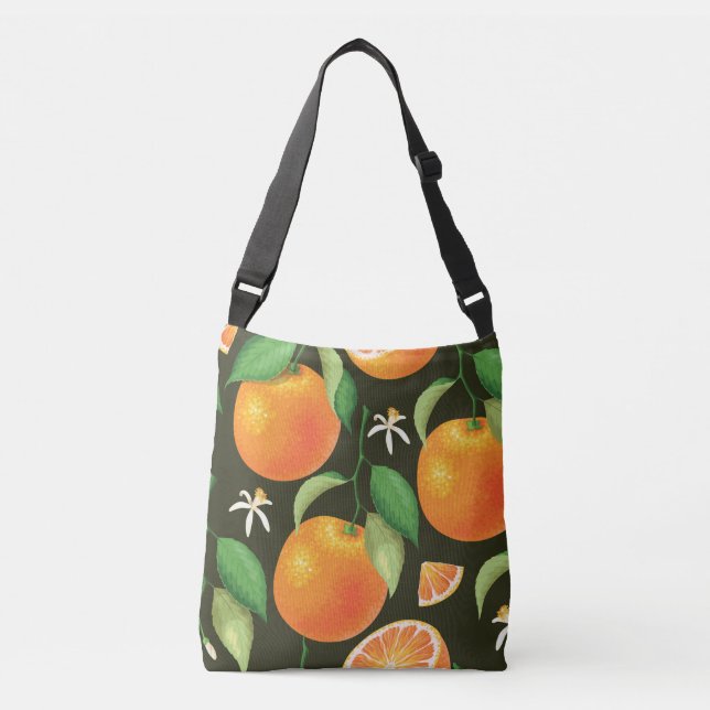 Mönster-design med ljussömlös orange. axelväska (Framsida)