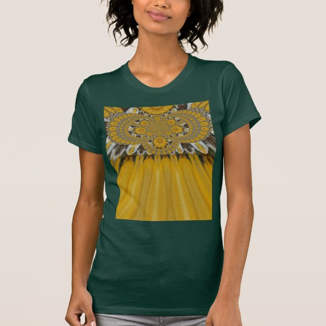 Mönster-designkonst av gyllene Gulten Flower T Shirt (Framsida)