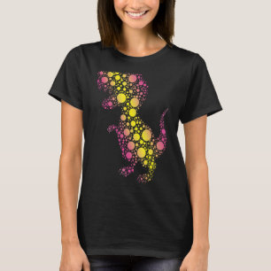 Mönster Dinosaur Colorful September Internationell T Shirt