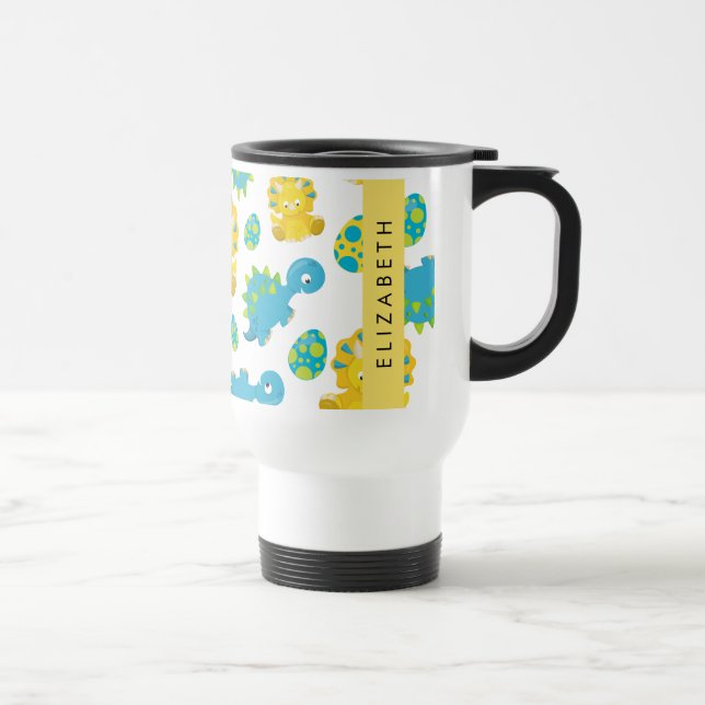 Mönster, dinosaurier, Cute Dinosaurs, ditt namn Resemugg (Höger)