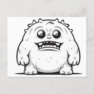 Monster dispositionsskiss liten vykort
