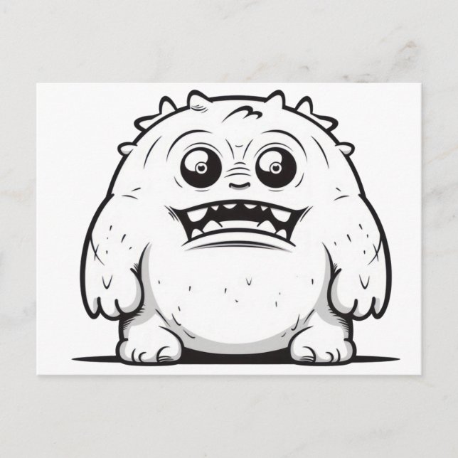 Monster dispositionsskiss liten vykort (Framsida)
