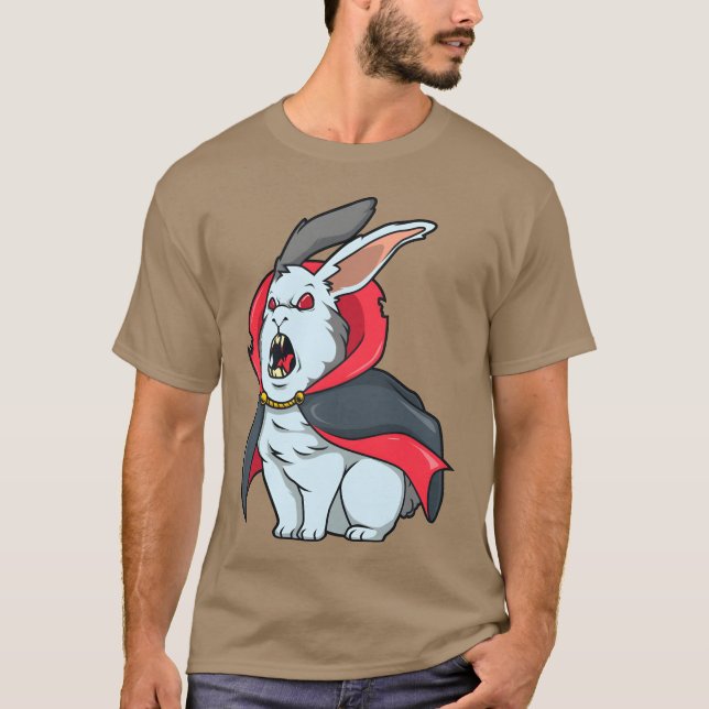Monster Djur Vampyr Kanin retro T Shirt (Framsida)