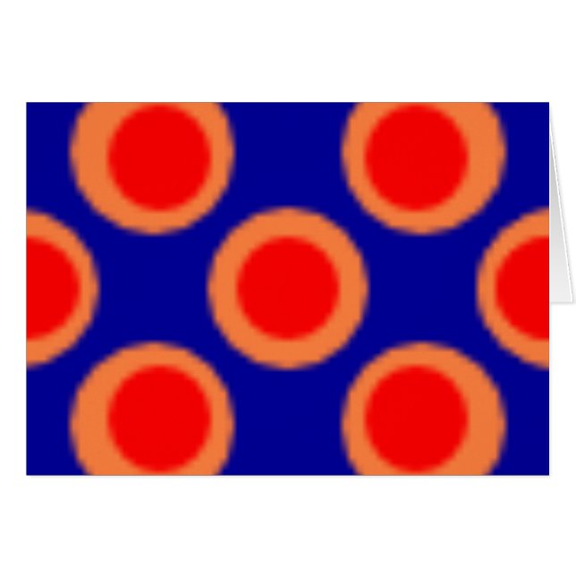 Mönster Dot Red, Blue, Orange Hälsningskort (Framsidan Horizontal)