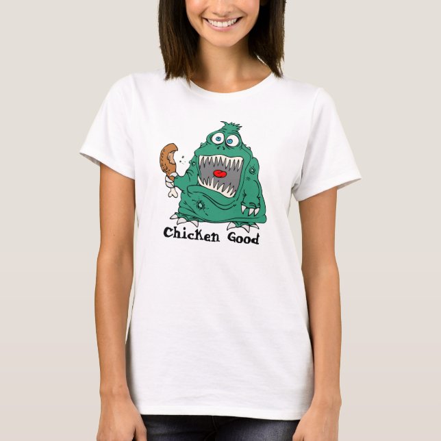 Monster Eating Fried Chicken T-Shirt (Framsida)
