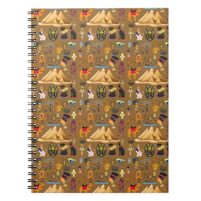 Mönster-egyptisk hieroglyfisk symbol anteckningsbok (Framsidan)