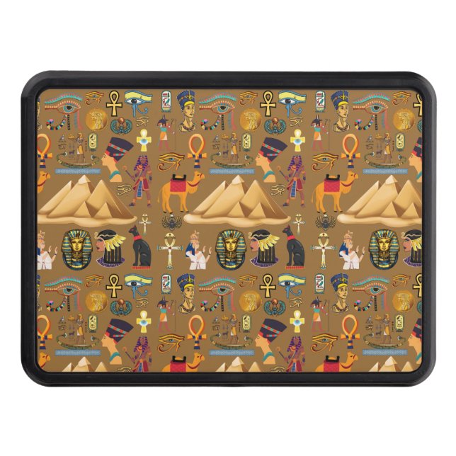 Mönster-egyptisk hieroglyfisk symbol dragkroksskydd (Framsidan)