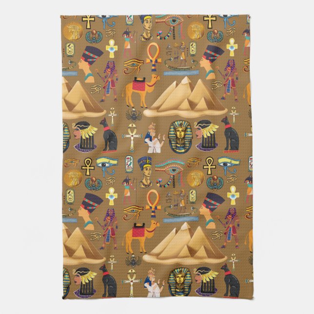 Mönster-egyptisk hieroglyfisk symbol kökshandduk (Vertikal)
