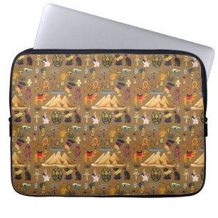 Mönster-egyptisk hieroglyfisk symbol laptop fodral