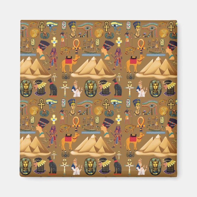 Mönster-egyptisk hieroglyfisk symbol magnet (Framsidan)