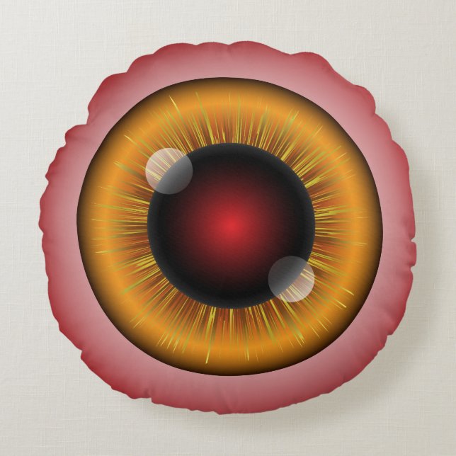 Monster Eyebollar Rund Kudde (Framsidan)