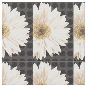Mönster Fabric Modern White Flower Skriv ut med rö Tyg
