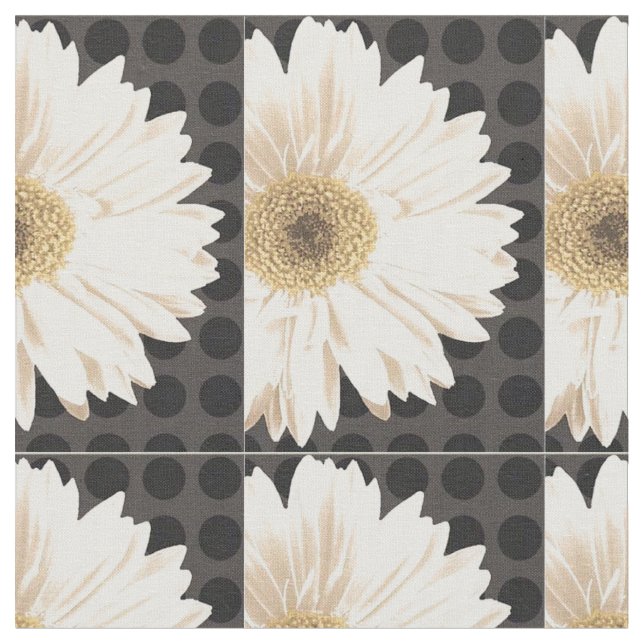 Mönster Fabric Modern White Flower Skriv ut med rö Tyg (Närbild)