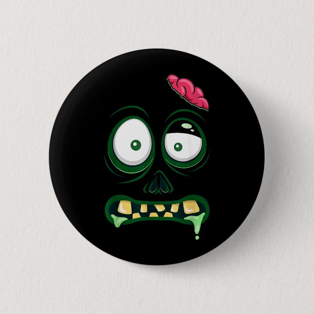 Monster Face Halloween Matchande Kostym Zombie Män Knapp (Framsida)