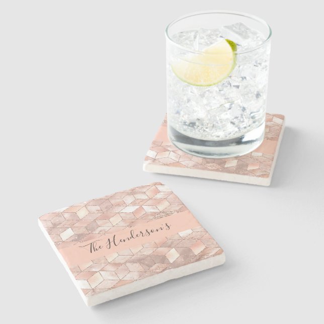 mönster-familjens namn-skript för ro-kubikens guld stenunderlägg (Sidan)