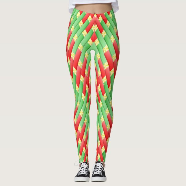 Mönster, färgad jul leggings (Framsida)