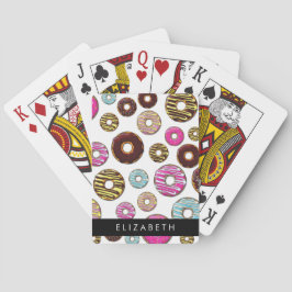 Mönster, färgade donötter, ditt namn casinokort