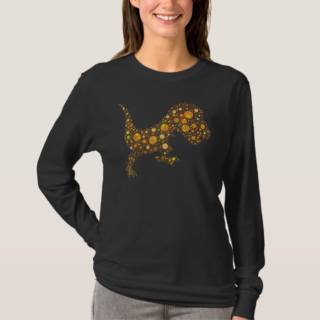 Mönster Färgglad Dinosaurie September Internatione T Shirt (Framsida)