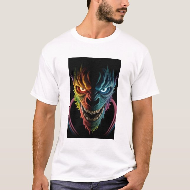 Monster, färglös glanskhet, skrämmande t-shirt (Framsida)