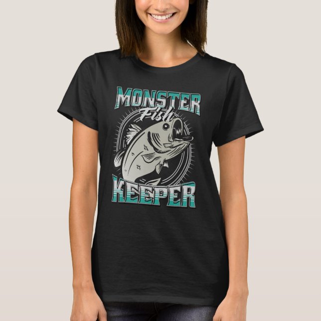 Monster Fish Keeper Large Pet Fish Arowana T Shirt (Framsida)