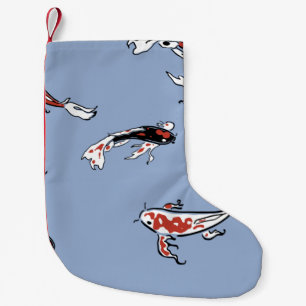Mönster fiskkarp koi koi carp liten julstrumpa