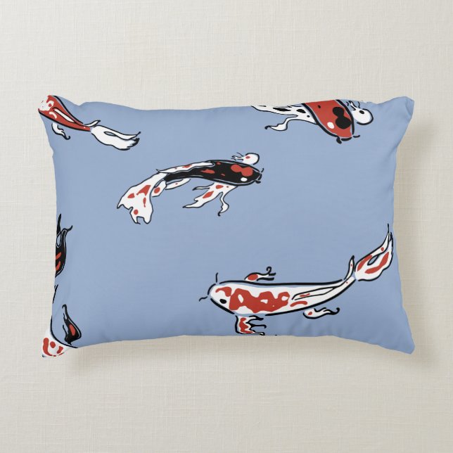 Mönster fiskkarp koi koi carp prydnadskudde (Framsidan)