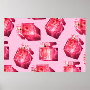 Mönster flaskor, kvinna parfym poster