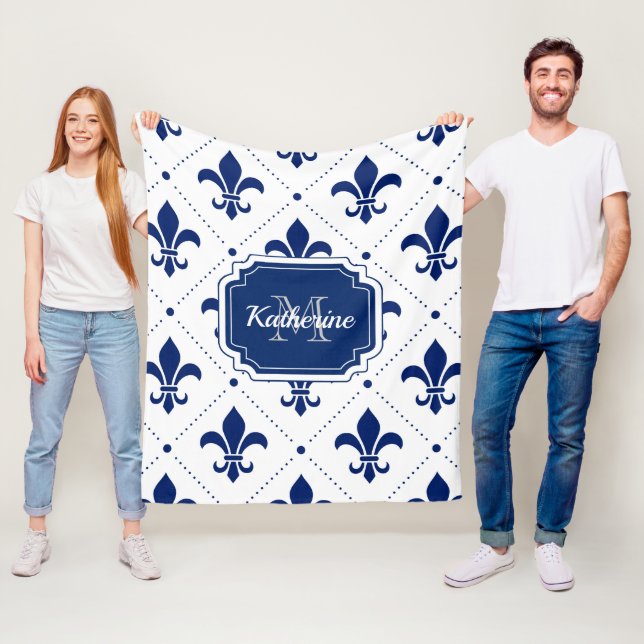 mönster Fleur-de-lis Fleecefilt (På plats)