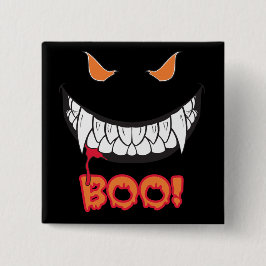 Monster Flin Boo! Manar Black Square Button Knapp