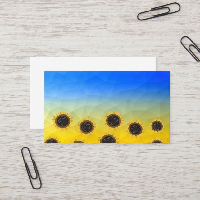 Mönster Flowers, gult blue geometry-mak Visitkort (Fram/Back In Situ)