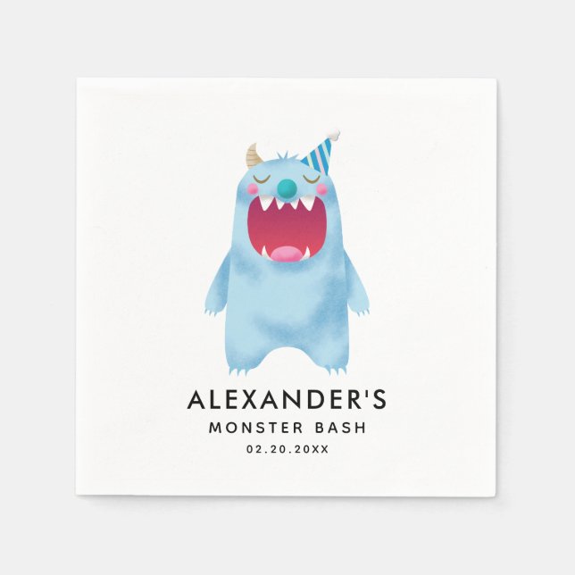 Monster Födelsedagsfest Pappersservett (Framsidan)