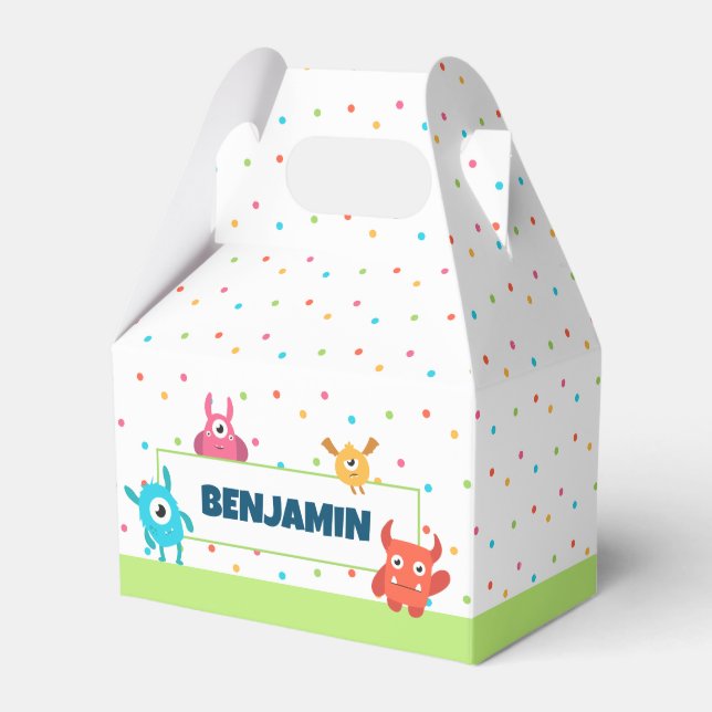 Monster Födelsedagsfest Presentaskar (Framsidan Sidan)