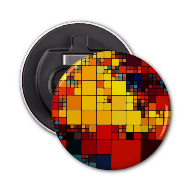 Mönster för abstrakt vibrerande regnbåge för konst flasköppnare (Framsidan)