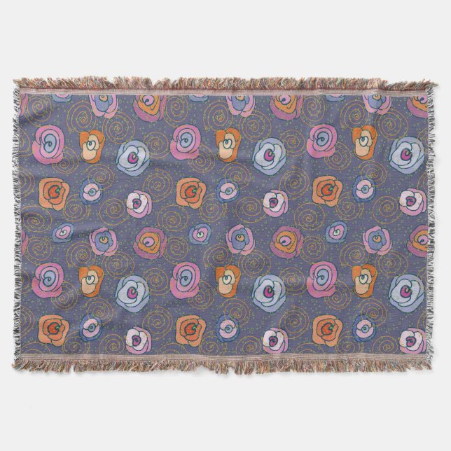 Mönster för abstraktrofält mysfilt (Framsidan)